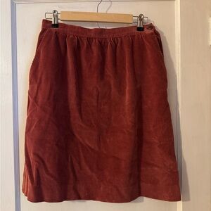 Vintage Hunters Pointe A-Line Corduroy Skirt in Rose